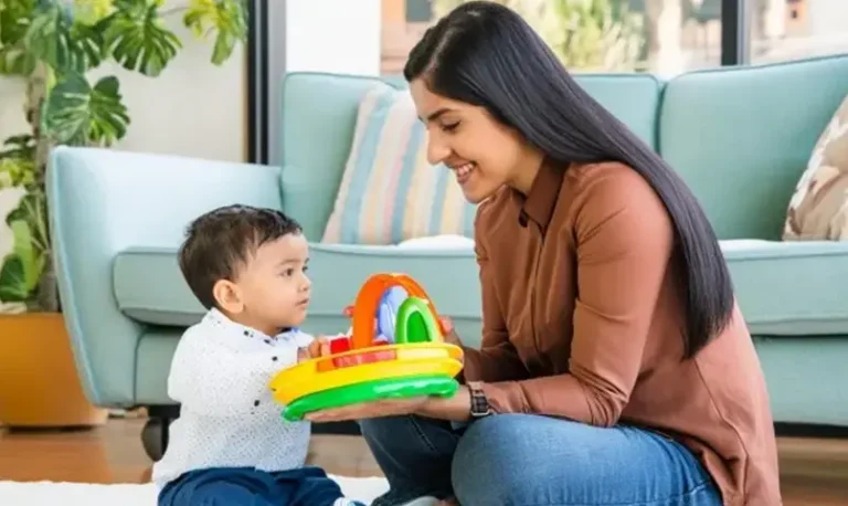 indian parents play toys with 1 year year old boy.(Toys for 1 Year Old Boy)